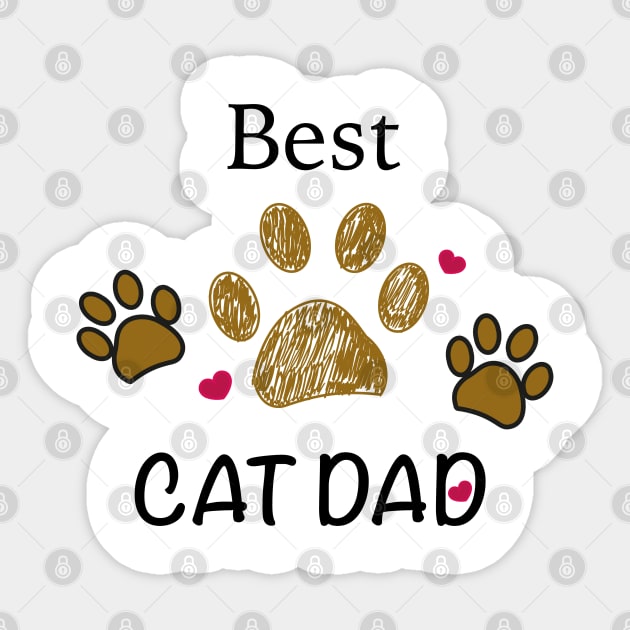 Best cat dad Sticker by GULSENGUNEL